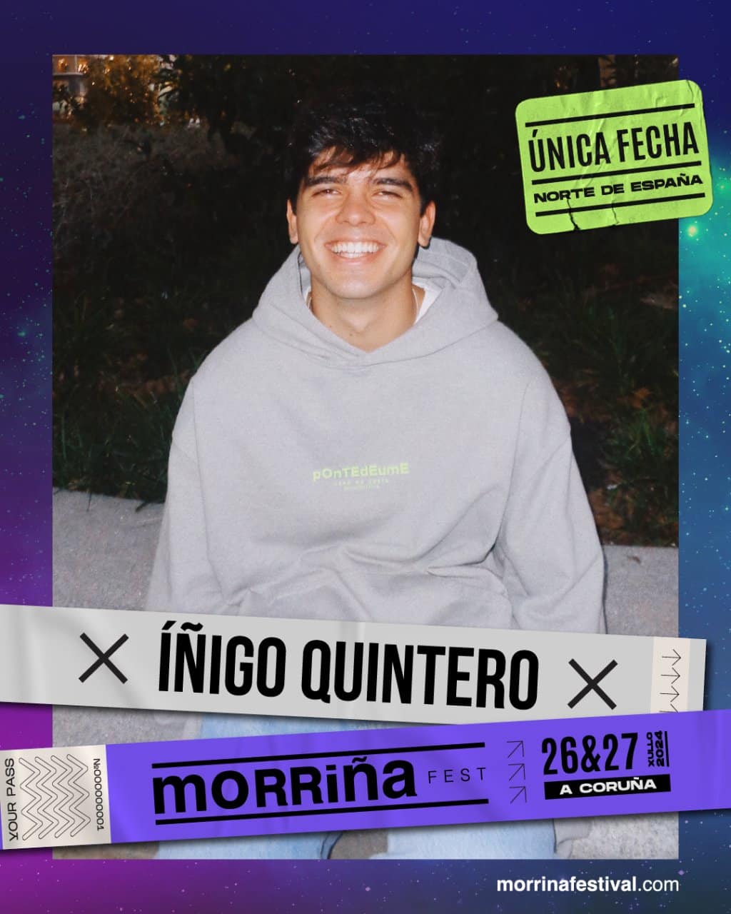 Íñigo Quintero formará parte del cartel del Morriña Festival 2024